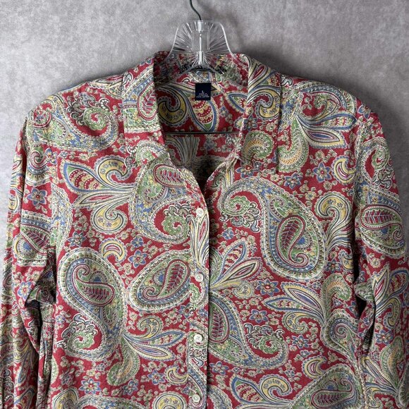 American Living Multicolor Long Sleeve Paisley Button Up Shirt Large - Picture 2 of 6
